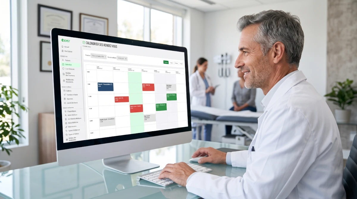 Praticien consultant le calendrier des rendez-vous sur Wise Medical Management